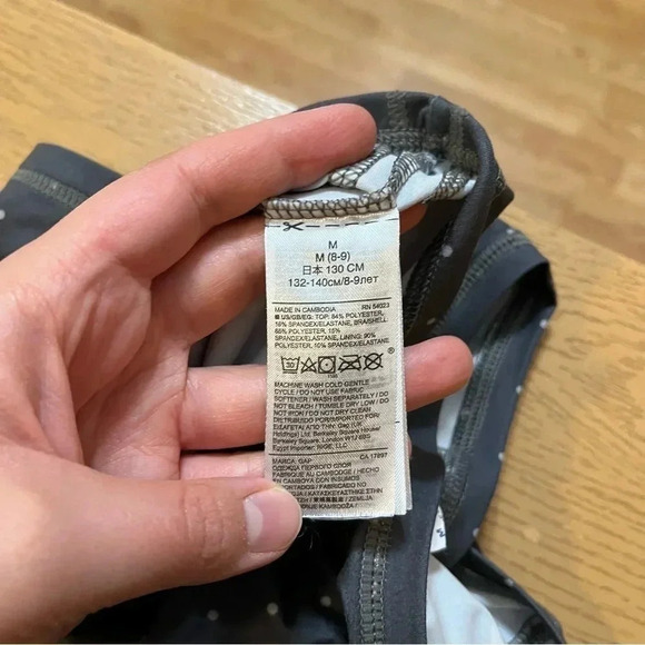 GapFit Girls Long Sleeve T-Shirt Active Grey Polka Dot This Girl Can Medium - Picture 5 of 7